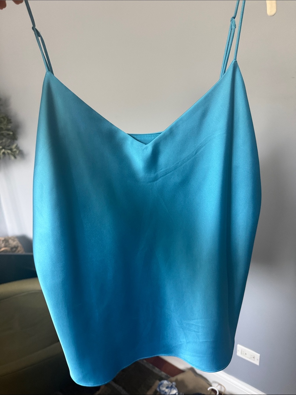 Club Monaco Turquoise Slip Cami with Adjustable Straps
